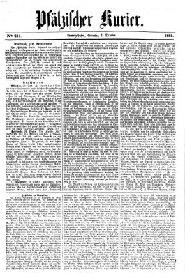 Pfälzischer Kurier Sonntag 1. Oktober 1865