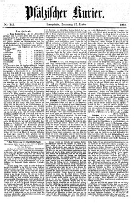 Pfälzischer Kurier Donnerstag 12. Oktober 1865