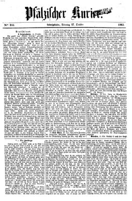 Pfälzischer Kurier Dienstag 17. Oktober 1865