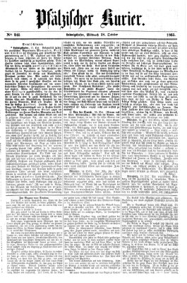 Pfälzischer Kurier Mittwoch 18. Oktober 1865