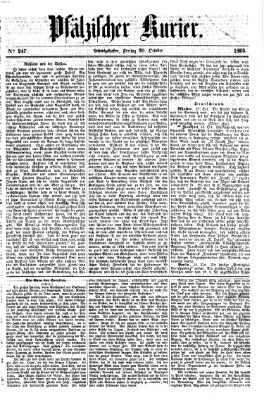 Pfälzischer Kurier Freitag 20. Oktober 1865