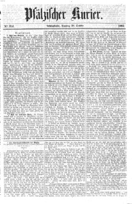 Pfälzischer Kurier Samstag 28. Oktober 1865