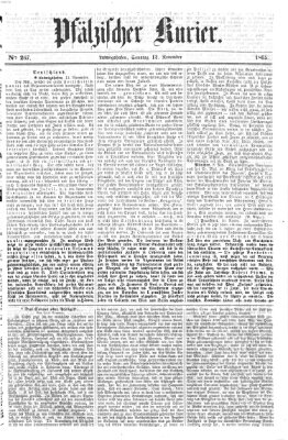 Pfälzischer Kurier Sonntag 12. November 1865