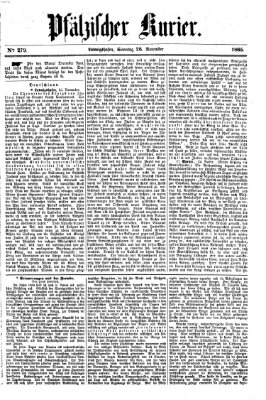 Pfälzischer Kurier Sonntag 26. November 1865