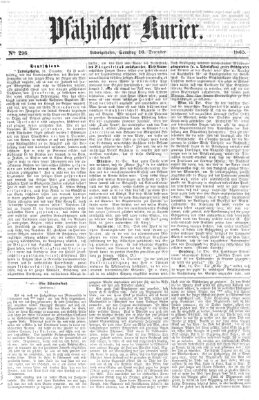 Pfälzischer Kurier Samstag 16. Dezember 1865