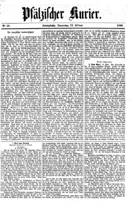 Pfälzischer Kurier Donnerstag 15. Februar 1866