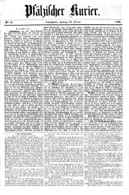 Pfälzischer Kurier Sonntag 25. Februar 1866