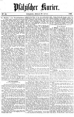 Pfälzischer Kurier Mittwoch 28. Februar 1866