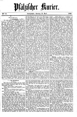 Pfälzischer Kurier Sonntag 15. April 1866