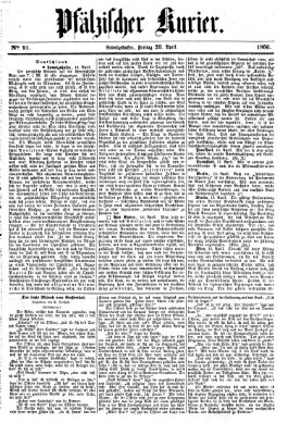 Pfälzischer Kurier Freitag 20. April 1866