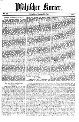 Pfälzischer Kurier Samstag 21. April 1866