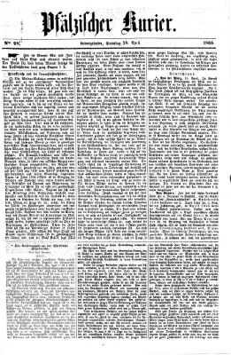 Pfälzischer Kurier Samstag 28. April 1866