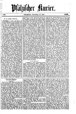 Pfälzischer Kurier Donnerstag 14. Juni 1866