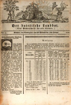 Der baierische Landbot Mittwoch 17. Februar 1790