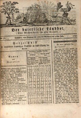 Der baierische Landbot Sonntag 18. Juli 1790