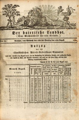 Der baierische Landbot Sonntag 22. August 1790