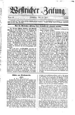 Westricher Zeitung Dienstag 13. Juli 1852