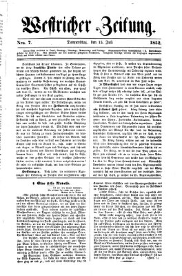 Westricher Zeitung Donnerstag 15. Juli 1852