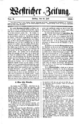 Westricher Zeitung Freitag 16. Juli 1852