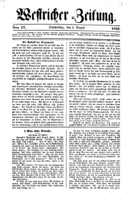 Westricher Zeitung Donnerstag 5. August 1852