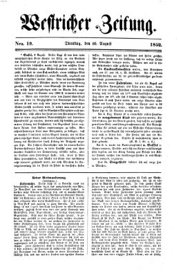 Westricher Zeitung Dienstag 10. August 1852