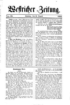 Westricher Zeitung Sonntag 29. August 1852