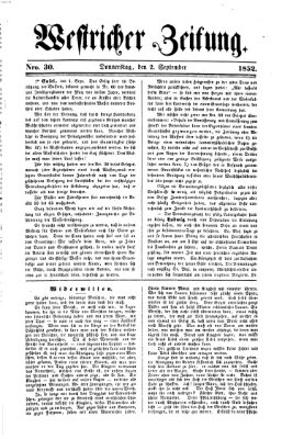 Westricher Zeitung Donnerstag 2. September 1852