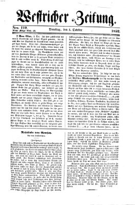 Westricher Zeitung Dienstag 5. Oktober 1852