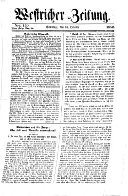 Westricher Zeitung Sonntag 31. Oktober 1852