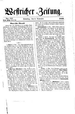 Westricher Zeitung Dienstag 9. November 1852