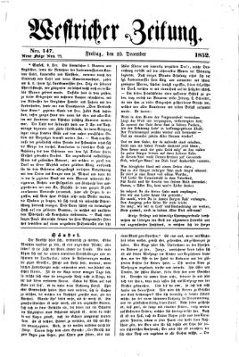 Westricher Zeitung Freitag 10. Dezember 1852