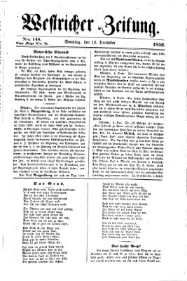 Westricher Zeitung Sonntag 12. Dezember 1852