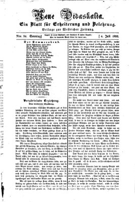 Westricher Zeitung Sonntag 4. Juli 1852