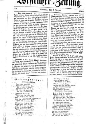 Westricher Zeitung Sonntag 2. Januar 1853