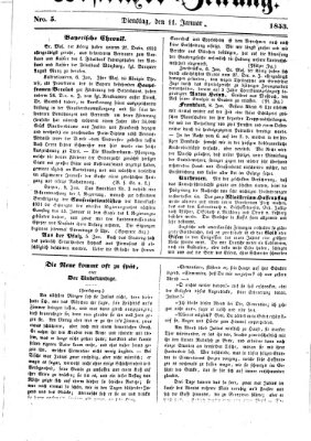 Westricher Zeitung Dienstag 11. Januar 1853