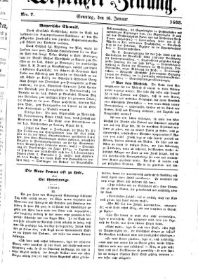 Westricher Zeitung Sonntag 16. Januar 1853