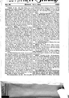 Westricher Zeitung Mittwoch 2. März 1853