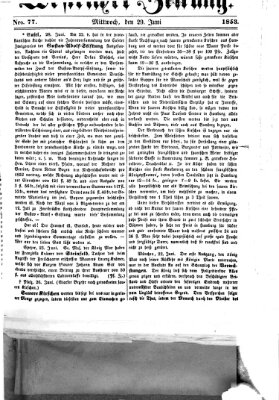 Westricher Zeitung Mittwoch 29. Juni 1853