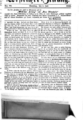 Westricher Zeitung Samstag 2. Juli 1853