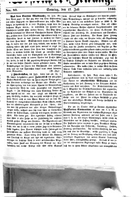 Westricher Zeitung Sonntag 17. Juli 1853