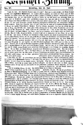 Westricher Zeitung Samstag 23. Juli 1853