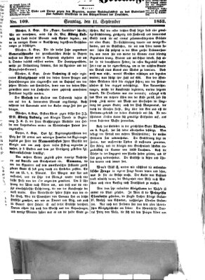 Westricher Zeitung Sonntag 11. September 1853