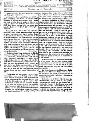 Westricher Zeitung Dienstag 13. September 1853