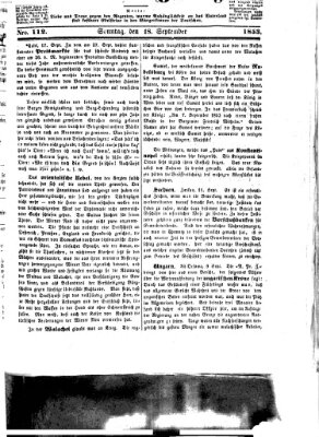 Westricher Zeitung Sonntag 18. September 1853