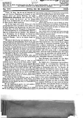 Westricher Zeitung Freitag 30. September 1853