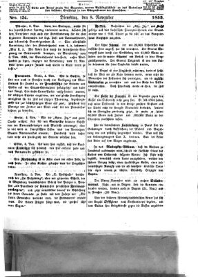 Westricher Zeitung Dienstag 8. November 1853