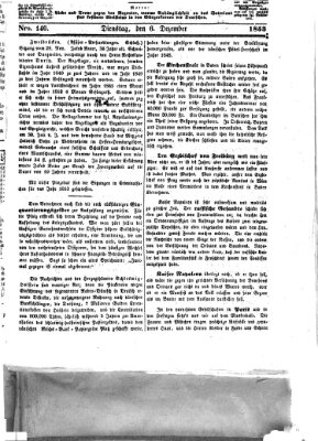 Westricher Zeitung Dienstag 6. Dezember 1853