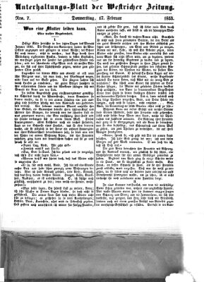 Westricher Zeitung Donnerstag 17. Februar 1853