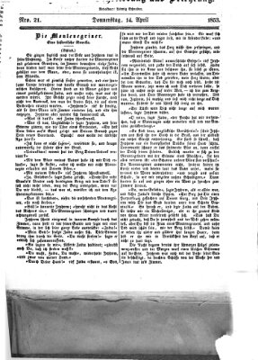 Westricher Zeitung Donnerstag 14. April 1853