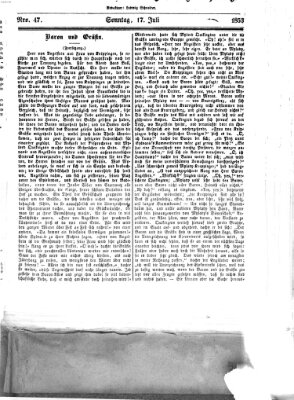 Westricher Zeitung Sonntag 17. Juli 1853